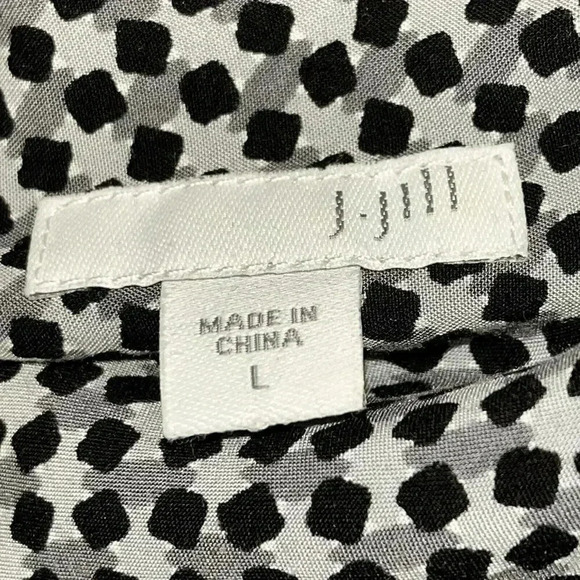 J Jill Women’s Gray Black Button Up‎ Shirt Long Sleeve Rayon Career Casual Large - Picture 5 of 7